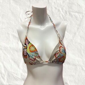 Y2K Colourful Paisley Halter Bikini Top Large